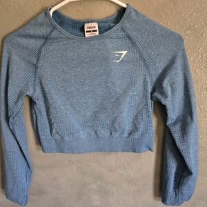 GYMSHARK - Top Vital Seamless Crop Top - Long Sleeve Shirt -   Size Medium M